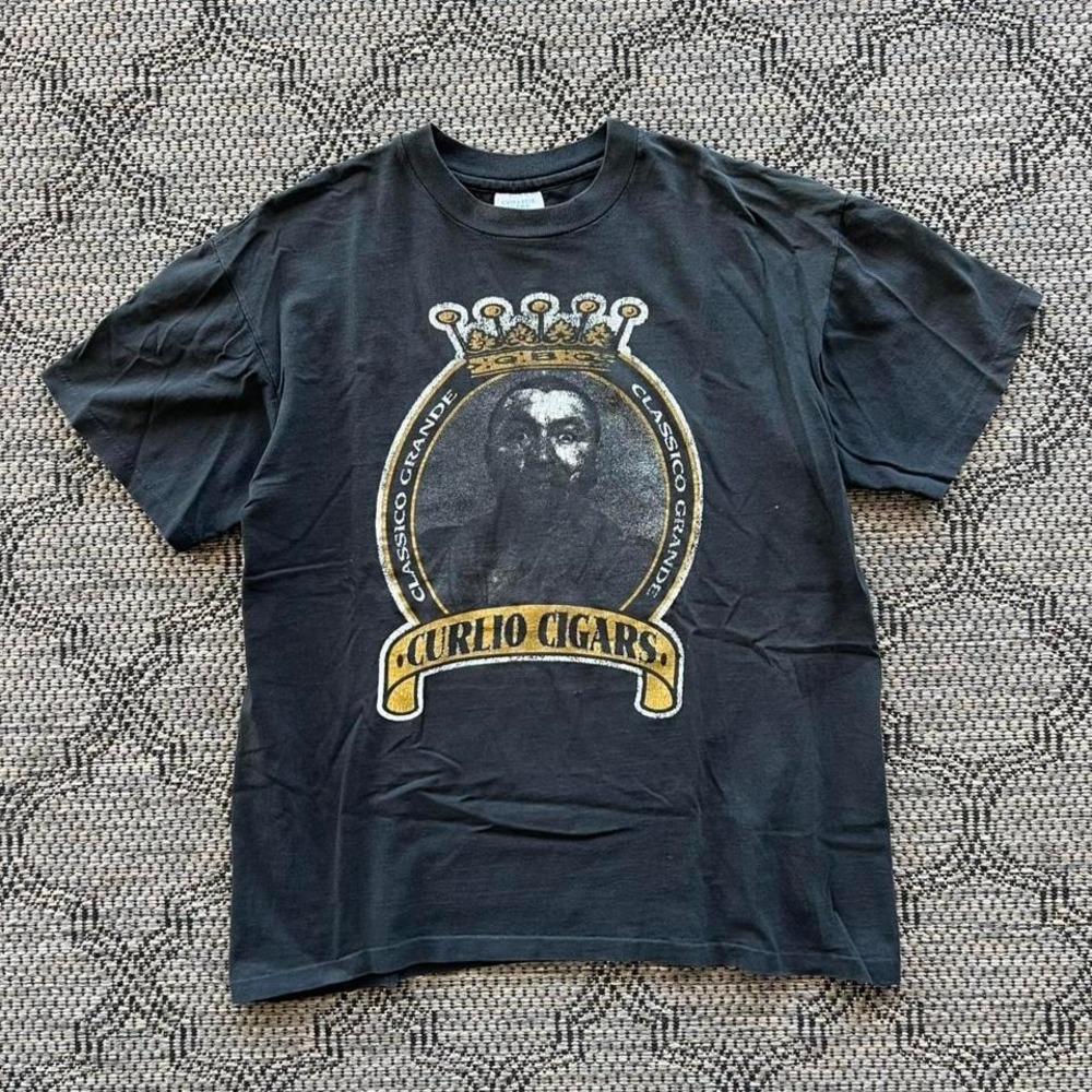 Vintage Three Stooges Shirt Men's Large Black Curlio Cigars Parody Shirt 90s